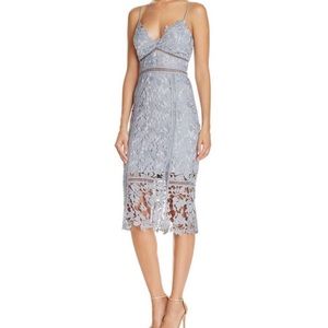 Bardot Lace Midi Dress in Light Blue